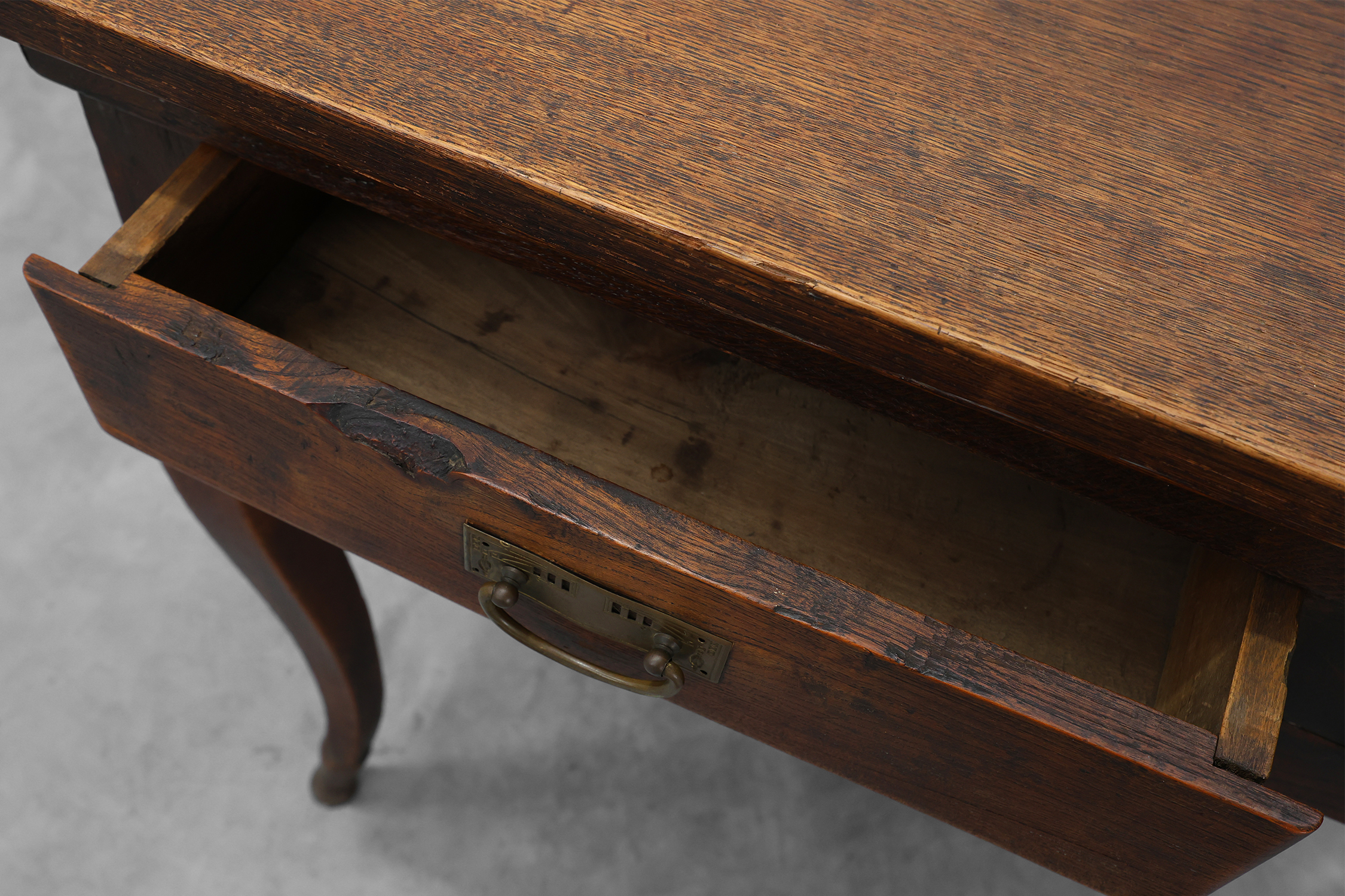 French Provincial Oak Table with Two Drawers, France, 19th Centurythumbnail